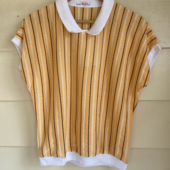 Vintage 80s striped polo size medium - Picture 1 of 6